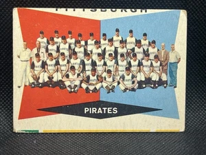 Tarjeta del equipo 1960 Topps #484 Pittsburgh Pirates lista de verificación sin marcar mal cortada - Imagen 1 de 2
