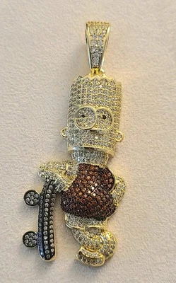 Кулон позолоченный желтым золотом с фианитом Bart Simpson - Изображение 1 из 2