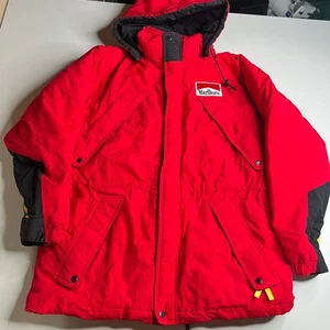 Chaqueta Parka Roja De Colección Marlboro Country Store Para Hombre M Años 90 Promo Plumón Nylon - Imagen 1 de 8
