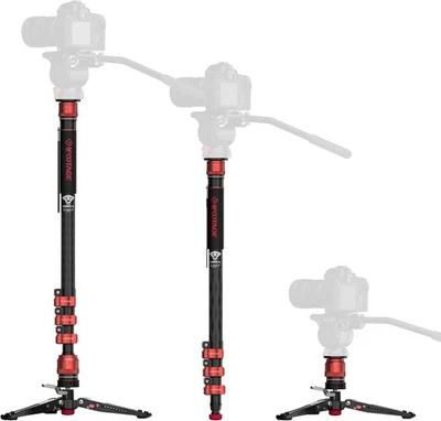 iFootage Cobra 3 Carbon Fiber Monopod with Pedal-Release Mini Tripod Base - Image 1 of 4