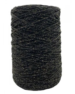 Cordoncino Knit Bags Thai Lamè Nero Oro Rocca 500 Gr 0278500-001G - Imagen 1 de 6