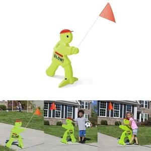 Warnfigur mit Fahne Warnaufsteller spielende Kinder Warnschild Kindersicherheit - Bild 1 von 10