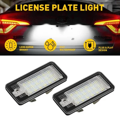 2X Luces LED de matrícula 6000K para Audi A3 S3 A4 S4 RS4 (B6, B7) A6 A8 Q7 RS6 Foto 1 de 4