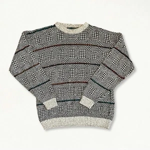 Vintage 90s Etchings Heavy Knit Sweater Size Large Optical Illusion Size L - Bild 1 von 16
