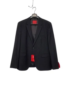 Hugo Boss Mens Modern fit Suit Jacket Blazer 44 R Black Solid Stretch - Picture 1 of 2