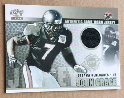 2003 Pacific CFL Game Worn Jerseys John Grace #6 Ottawa Renegades - Image 1 of 2