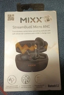 Mixx Audio Streambuds Micro ANC Charging Case USB-C Noise Cancelling Ltd Ed Gold - Image 1 of 4