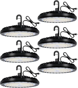 hykolity 6 Pack LED High Bay Light 150W, 5000K UFO White  - Picture 1 of 9