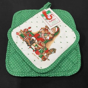 Town & Country Lino Navidad Trivet Set Papá Noel Porta Ollas Nuevo con Etiquetas - Imagen 1 de 5