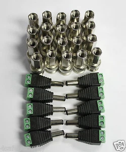 20 Stck. BNC Twist On und 10 Stck. Stecker DC Power Jack 2,1 mm RG59 Koax Stecker - Bild 1 von 1