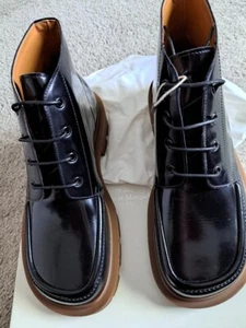 NIB $1150 Maison Margiela Black Patent Leather Men's Combat Boots US 8/EU 41 - Picture 1 of 7