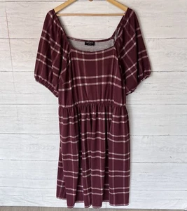 Lane Bryant Kleid Damen Größe 22/24 kariert eckiger Ausschnitt Fit & Flare Hacci Strick - Bild 1 von 19