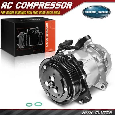 Nuevo compresor de aire acondicionado con embrague para camioneta Dodge Durango Ram 1500 2002 2003 2500 Foto 1 de 4