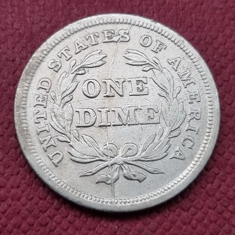 1838 Seated Liberty Dime 10c Better Grade VF - XF Die Break F-103b Top100 #49232 Cover