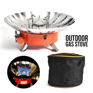 Au Mini Folding Camping Stove Portable Burner Butane Gas Cooker Windproof - Picture 1 of 13