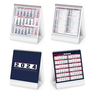 Calendario da Tavolo  Blu 2024 lungo e stretto,casa,ufficio,pratico per appunti