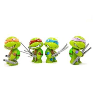 4 pz/set Kawaii Teenage Mutant Ninja Turtles Michelangelo Donatello Figure Giocattoli - Foto 1 di 24