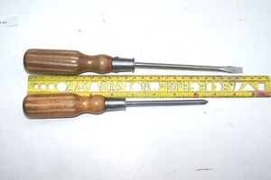 Natural Wood Handle Screwdriver Flat, Phillips 356 Porsche tool kit reproduction - Bild 1 von 12