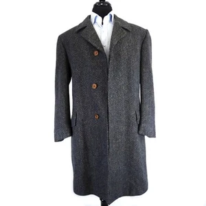 Burton England Donegal Speckled H'bone Permanent Style Over Top Coat - Picture 1 of 13