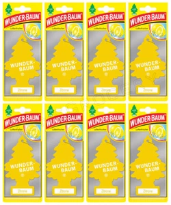 8 x WUNDER BAUM ZITRONE Lemon Car Scents Hanging Little Trees Air Freshener - Picture 1 of 3