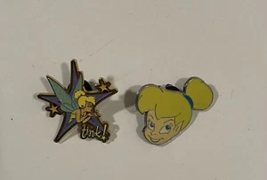 Disney Tinkerbell Lot Of 2 Disney TINKER BELL PINS , TINK AND LARGEHEAD SHOT EUC - Picture 1 of 4