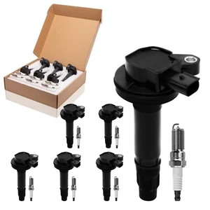 Set of 6 Ignition Coil Pack and Iridium Spark Plug For Ford Lincoln Mazda UF553 - Picture 1 of 9