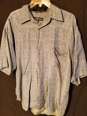 Vintage Chereskin Men's Casual Button-Down Shirt, Large, 100% Silk - Image 1 of 2