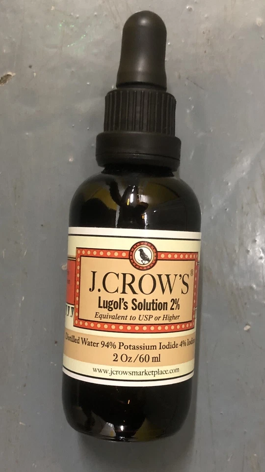 J.Crows Lugols Solución de Yodo 2% Yoduro incluido Droppr Dispencer 60 ml Foto 1 de 1