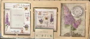 Clock Picture Photo Frame Garden Themed Gift Set - Picture 1 of 5