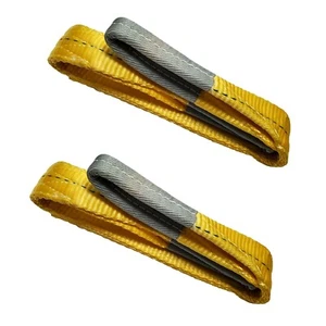 2 Pack Heavy Duty 2-Ply 2" x 3ft Polyester Web Sling Lifting Strap WLL 6200 lbs - Picture 1 of 7