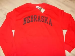HUSKERS University NEBRASKA CORNHUSKERS long sleeve T-Shirt NEW TAGS ... LARGE - Picture 1 of 6