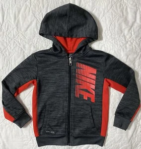 Nike Dri-Fit Youth Full Zip Hoodie Jacket Small (5) Black/Red, Spell Out - Picture 1 of 3