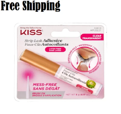 Adhesivo de pestañas KISS tira transparente con formaldehído de aloe y látex sin olores Foto 1 de 4