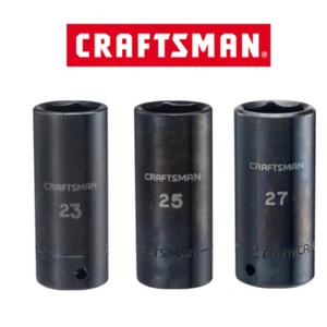 CRAFTSMAN 23MM 25MM & 27MM DEEP IMPACT SOCKET 3PC SET 1/2" DRIVE 6 POINT METRIC - Picture 1 of 1