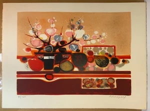 Arte francés firmado Frederic Menguy Nature Morte edición limitada 89/260 - Imagen 1 de 5