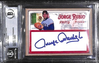 JORGE RUBIO AUTO'D SIGNED CUSTOM TRADING CARD BAS COA CALIFORNIA ANGELS MEX B - Image 1 of 3
