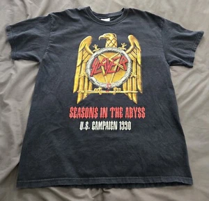 Vintage Slayer Seasons In The Abyss U.S. Campaign 1990 Sz L T-Shirt - Picture 1 of 4