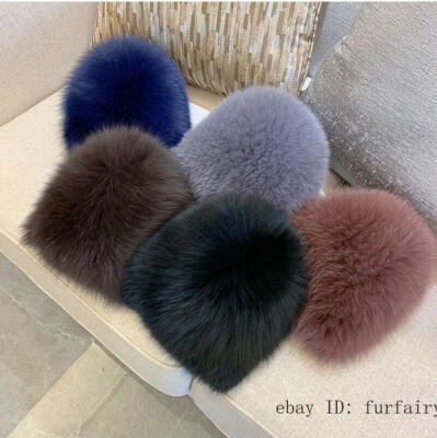 Женская шапка из натурального лисьего меха вязаная с качелями теплая снежная эластичная шапка-ушанка казачья - Изображение 1 из 4