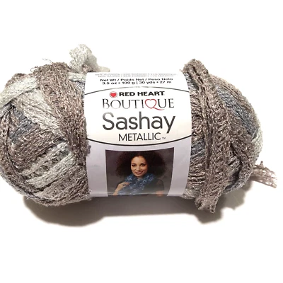 Red Heart Boutique Sashay Yarn Opal 9928 Lot 332 Acrylic Metallic 30 YD Disc NEW - Image 1 of 4