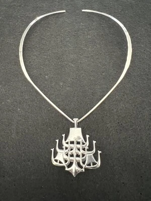 RAR David Andersen Norwegen Sterlingsilber Wikinger Schiff Anhänger Brosche Halsring - Bild 1 von 4