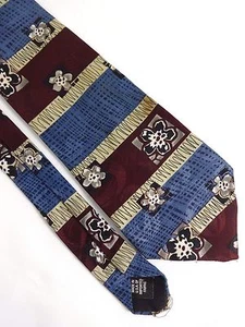 NEW! BOTANY 500 MENS BLUE BURGUNDY & CREAM FLORAL SILK TIE 58.5" LONG 3.75" WIDE - Picture 1 of 2