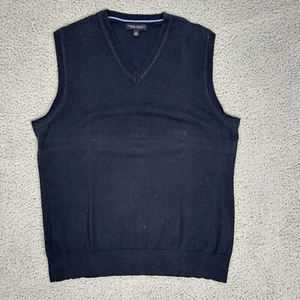 Banana Republic Sweater Vest Mens M Black Cotton Cashmere Classic Dad - Picture 1 of 5