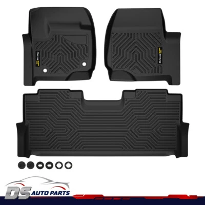 TPE Floor Mats Liner Fit For 2017-24 Ford F-250 F-350 F-450 Super Duty Crew Cab - Imagem 1 de 4
