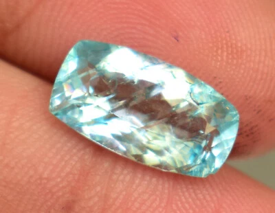 Natural Aquamarine Gemstone Faceted Cushion Cut 4.40 Ct Loose Gemstone Brazil - Image 1 of 4