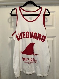 Jaws Amity Island New England Lifeguard Tank Top Mens Size Large - Picture 1 of 3