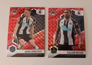 2 x NEWCASTLE UNITED (LONGSTAFF, WILSON) RED PRIZM - PANINI MOSAIC 2021/22 - Picture 1 of 2