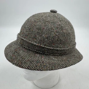 Kangol Design England Tweed Wollmischung Cap Mütze Bucket Cloche braun bunt - Bild 1 von 10