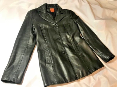 Anonymous John Carlisle Lady ButteryLeather 3 Button Back Band Jacket,sz S, VGUC - Image 1 of 4