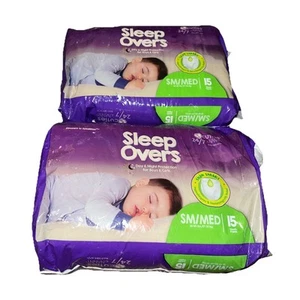 60 COUNT 4 PACK OF CUTIES SLEEP OVERS UNDERWEAR DIAPERS SM/MED *15 COUNT - Picture 1 of 3