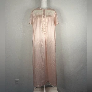 Vintage Christian Dior Pink Satin & Lace Chemise Sleepwear Luxury Intimates - Picture 1 of 7